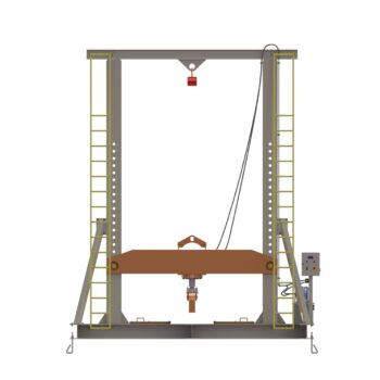 Maquina para testes de resistência em tubos de concreto