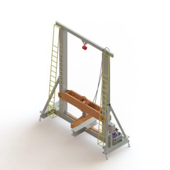 Maquina para testes de resistência em tubos de concreto