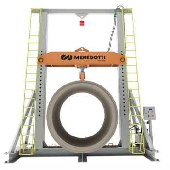 Maquina para testes de resistência em tubos de concreto