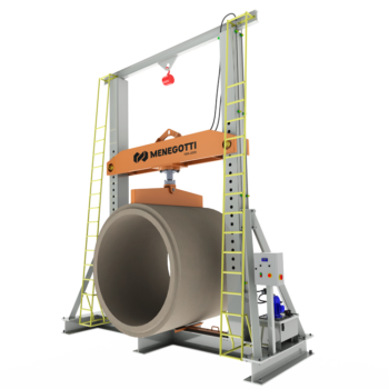 Maquina para testes de resistência em tubos de concreto
